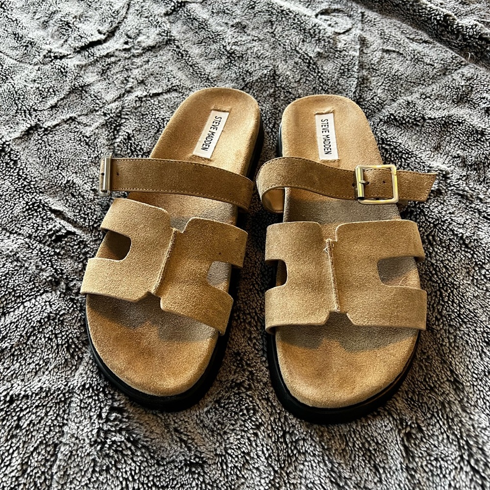 Steve Madden MAYVEN Tan Suede Women's Sandals